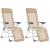 Scaune camping pliante cu suport picioare 2 buc. crem textilenă GartenMobel Dekor
