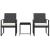 Set mobilier de grădină cu perne, 3 piese, negru, PP ratan GartenMobel Dekor