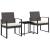 Set mobilier de grădină cu perne, 3 piese, maro, PP ratan GartenMobel Dekor