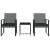 Set mobilier de grădină cu perne, 3 piese, gri închis, PP ratan GartenMobel Dekor