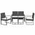 Set mobilier de grădină cu perne, 5 piese, negru, PP ratan GartenMobel Dekor