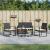 Set mobilier de grădină cu perne, 5 piese, negru, PP ratan GartenMobel Dekor