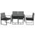 Set mobilier de grădină cu perne, 5 piese, gri închis, PP ratan GartenMobel Dekor