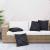 Perne decorative În carouri 4 pcs Carouri Negre 60 x 60 cm GartenMobel Dekor
