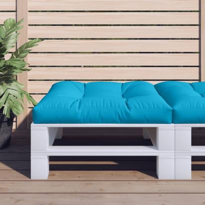 Pernă pentru paleți, albastru, 70x70x12 cm, material textil GartenMobel Dekor