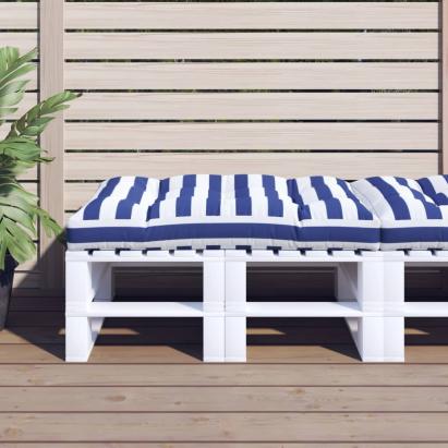 Pernă de paleți, dungi albastru/alb, 120x80x12 cm, textil GartenMobel Dekor
