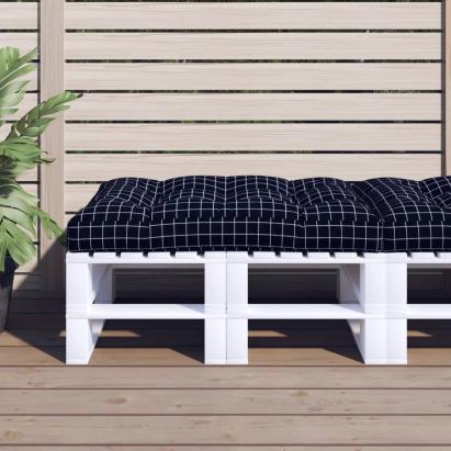 Pernă de paleți, negru carouri, 120x80x12 cm, textil GartenMobel Dekor