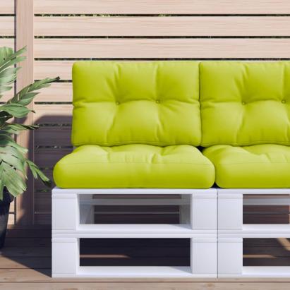 Pernă de paleți, verde aprins, 60x40x12 cm, material textil GartenMobel Dekor