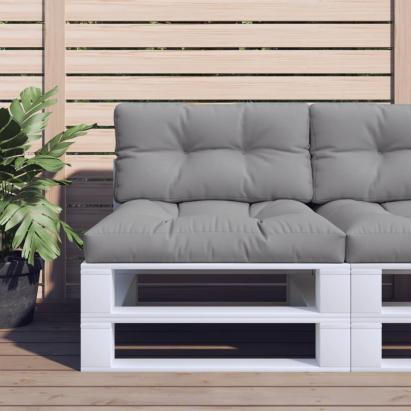 Pernă de paleți, gri, 70x40x12 cm, material textil GartenMobel Dekor