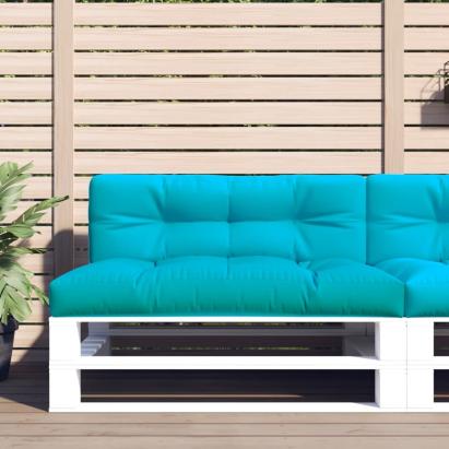Pernă de paleți, turcoaz, 120x40x12 cm, textil GartenMobel Dekor