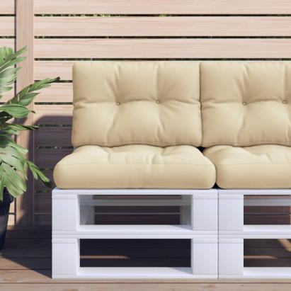 Perne pentru paleți, 2 buc., bej, material textil GartenMobel Dekor