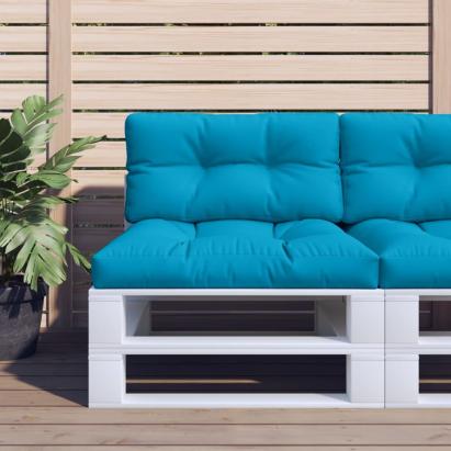 Perne de paleți, 2 buc., albastru deschis, material textil GartenMobel Dekor