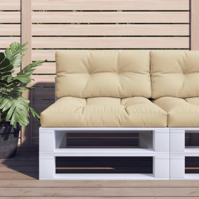 Perne pentru paleți, 2 buc., bej, material textil GartenMobel Dekor