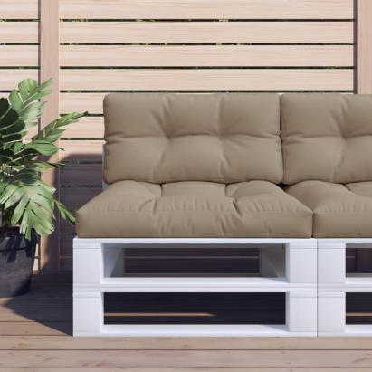 Perne de paleți, 2 buc., gri taupe, material textil GartenMobel Dekor