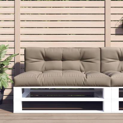 Perne de paleți, 2 buc., gri taupe, material textil GartenMobel Dekor