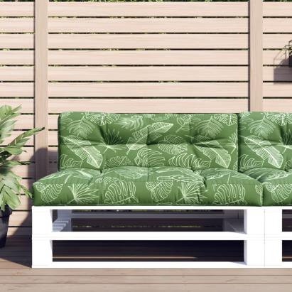 Perne de paleți, 2 buc., model cu frunze, textil GartenMobel Dekor