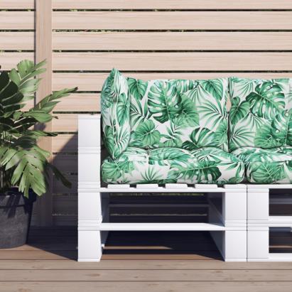 Perne de paleți, 3 buc., model cu frunze, material textil GartenMobel Dekor