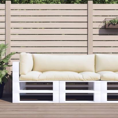 Perne de paleți, 3 buc., crem, material textil GartenMobel Dekor