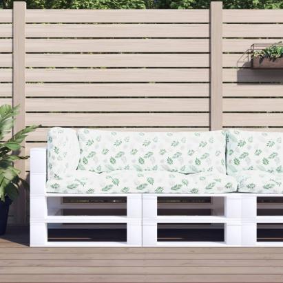 Perne pentru paleți, 3 buc., model de frunze, țesătură oxford GartenMobel Dekor