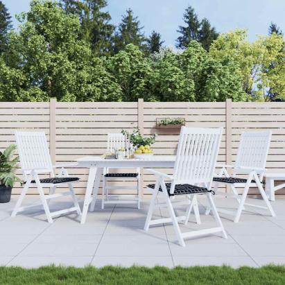 Perne scaun grădină 4 buc negru model carouri 40x40x4 cm textil GartenMobel Dekor