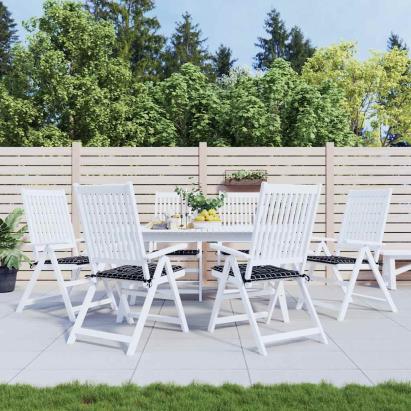 Perne scaun grădină 6 buc negru model carouri 40x40x4 cm textil GartenMobel Dekor