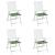 Perne pentru scaune 4 pcs Verde și alb 50 x 50 x 4 cm GartenMobel Dekor