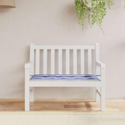 Pernă de bancă dungi albastre și albe 100x50x4 cm textil oxford GartenMobel Dekor