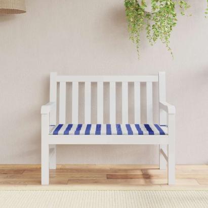 Pernă bancă grădină, albastru&alb, 120x50x4 cm, textil oxford GartenMobel Dekor