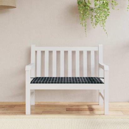 Pernă bancă de grădină negru carouri 120x50x4cm textil oxford GartenMobel Dekor