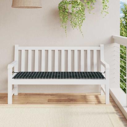 Pernă bancă de grădină negru carouri 150x50x4 cm textil oxford GartenMobel Dekor