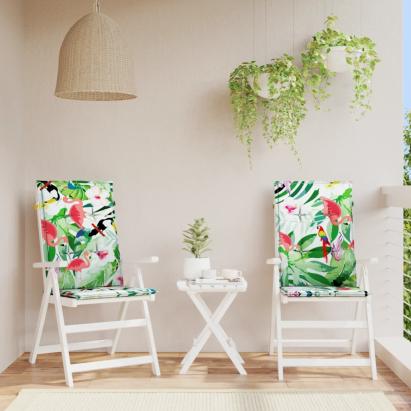 Perne scaun spătar înalt multicolor 2 buc. 120x50x3 cm textil GartenMobel Dekor