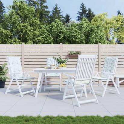 Perne de scaun spătar înalt, 4 buc., model frunze, textil GartenMobel Dekor
