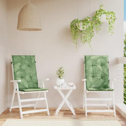 Perne de scaun spătar înalt, 2 buc., model frunze, textil GartenMobel Dekor