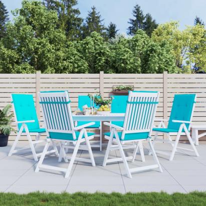 Perne de scaun spătar înalt, 6 buc., turcoaz, textil GartenMobel Dekor