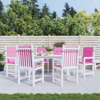 Perne pentru scaune cu spătar mic, 6 buc., roz, textil GartenMobel Dekor