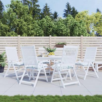 Perne de scaun, 6 buc., 40x40x7 cm, textil, model frunze GartenMobel Dekor