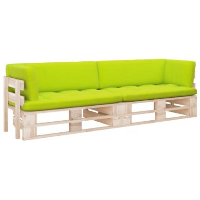 Canapea din paleți cu 2 locuri, cu perne, lemn pin tratat GartenMobel Dekor