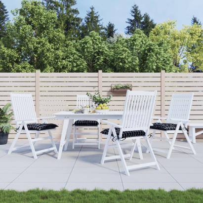 Perne scaun, 4 buc., negru carouri, 50x50x7 cm, textil oxford GartenMobel Dekor