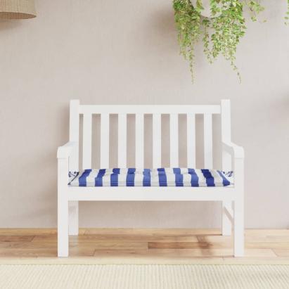 Pernă de bancă dungi albastre și albe 100x50x7 cm textil oxford GartenMobel Dekor
