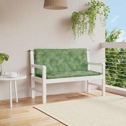 Perne bancă de grădină 2 buc. model frunze 120x50x7 cm textil GartenMobel Dekor