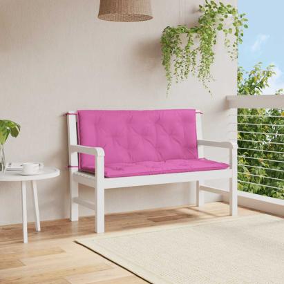 Perne bancă de grădină 2 buc. roz 120x50x7 cm textil GartenMobel Dekor