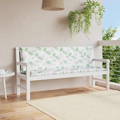 Perne bancă de grădină, 2 buc, 150x50x7cm, model frunze, textil GartenMobel Dekor