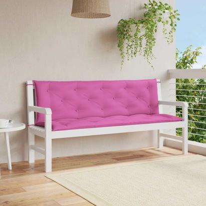 Perne bancă de grădină, 2 buc., roz, 150x50x7 cm, textil GartenMobel Dekor