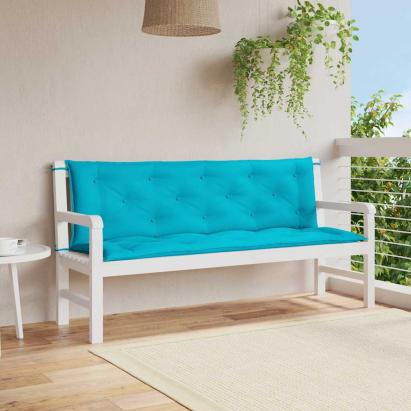 Perne bancă de grădină, 2 buc., turcoaz, 120x50x7 cm, textil GartenMobel Dekor