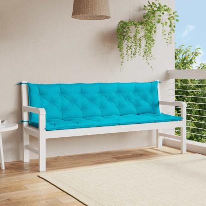 Perne bancă de grădină, 2 buc., turcoaz, 200x50x7 cm, textil GartenMobel Dekor