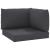 Perne de canapea din paleți, 3 buc., negru, material textil GartenMobel Dekor