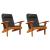 Perne pentru scaun Adirondack, 2 buc, negru, textil oxford GartenMobel Dekor