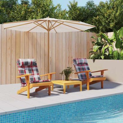 Perne pentru scaune 2 pcs Verificare Roșie 58 x 77 x 4,5 cm GartenMobel Dekor