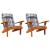 Perne scaun Adirondack, 2 buc, gri, careuri, textil oxford GartenMobel Dekor