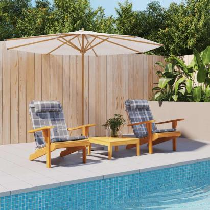 Perne scaun Adirondack, 2 buc, gri, careuri, textil oxford GartenMobel Dekor